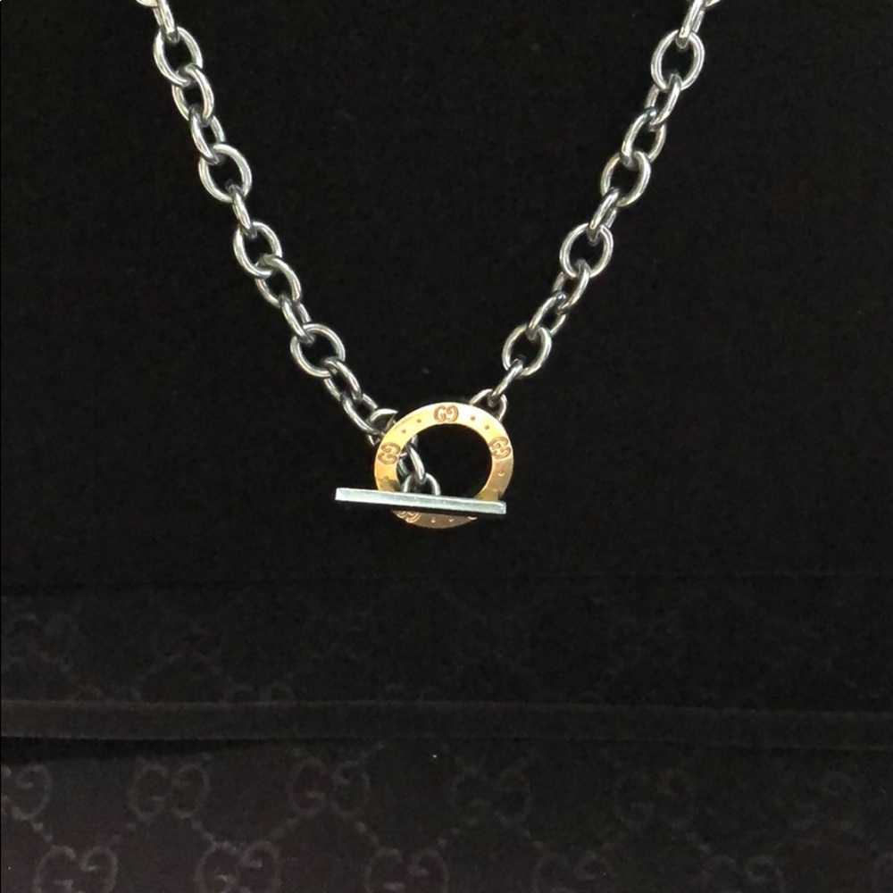 SOLD Gucci Monogram Circle Choker silver /18k